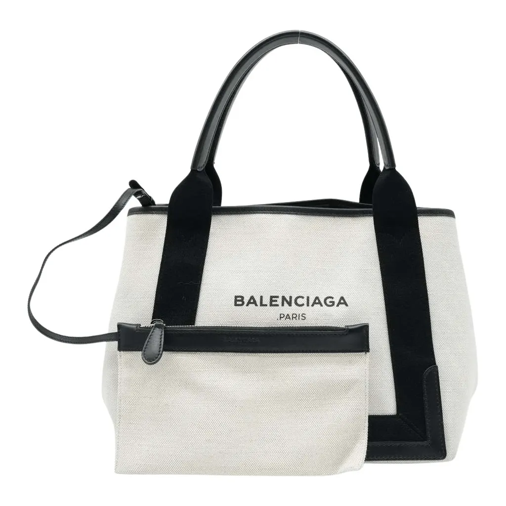Balenciaga Cabas Tote Bag Black Black Good - Front View