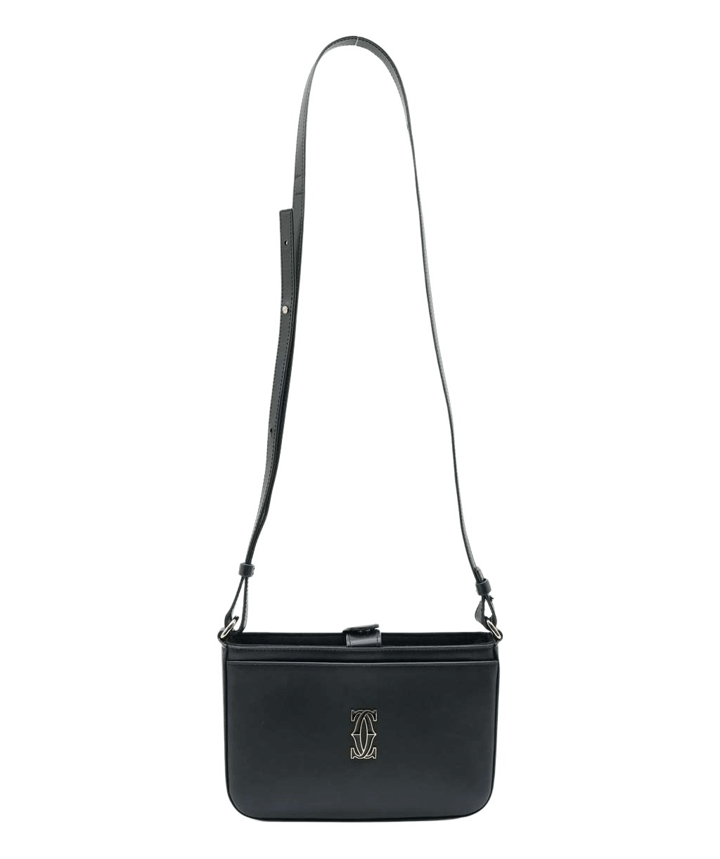 Cartier C de Cartier Mini Shoulder Bag In Black Calfskin
