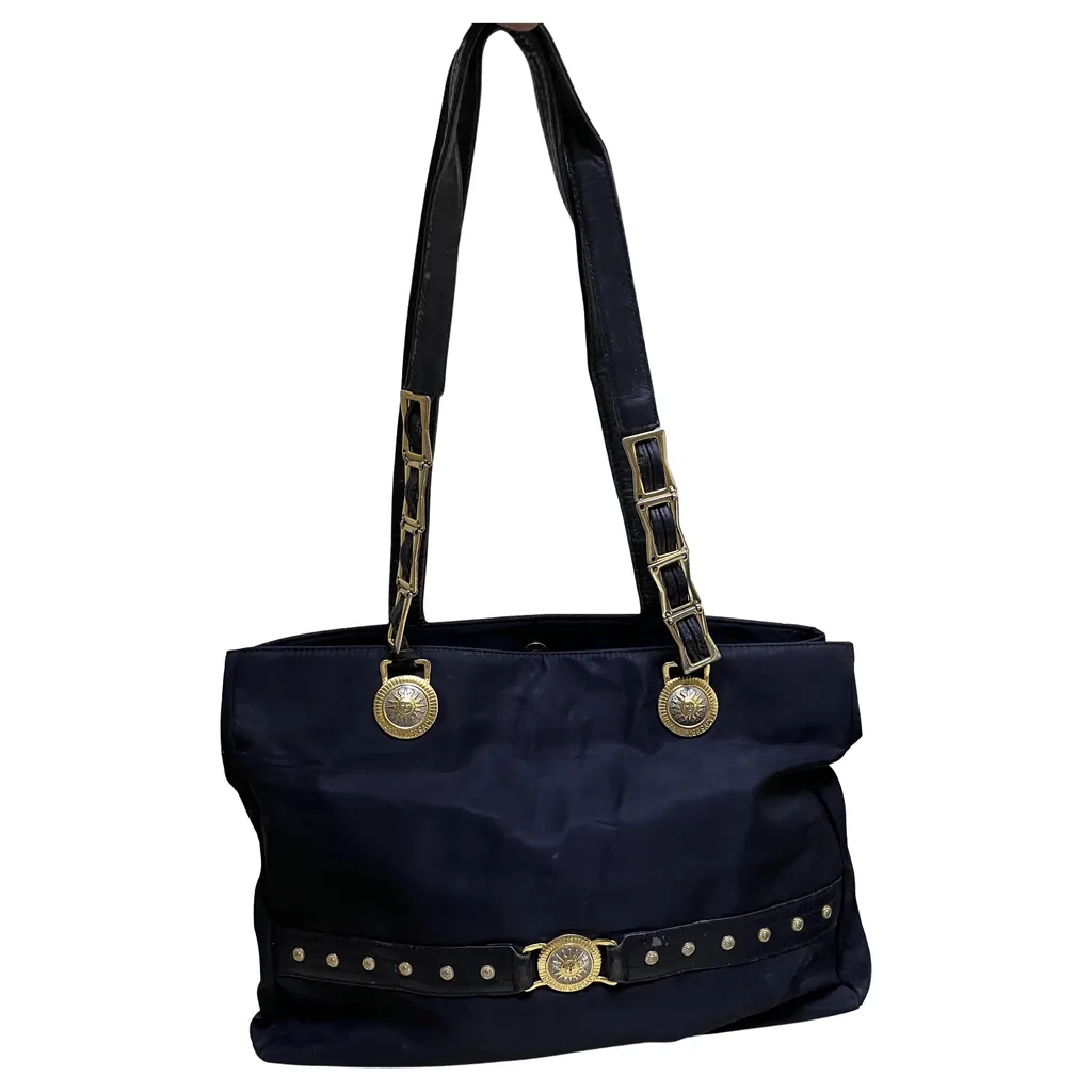 Gianni Versace Black Nylon Medusa Head Black Good - Front View