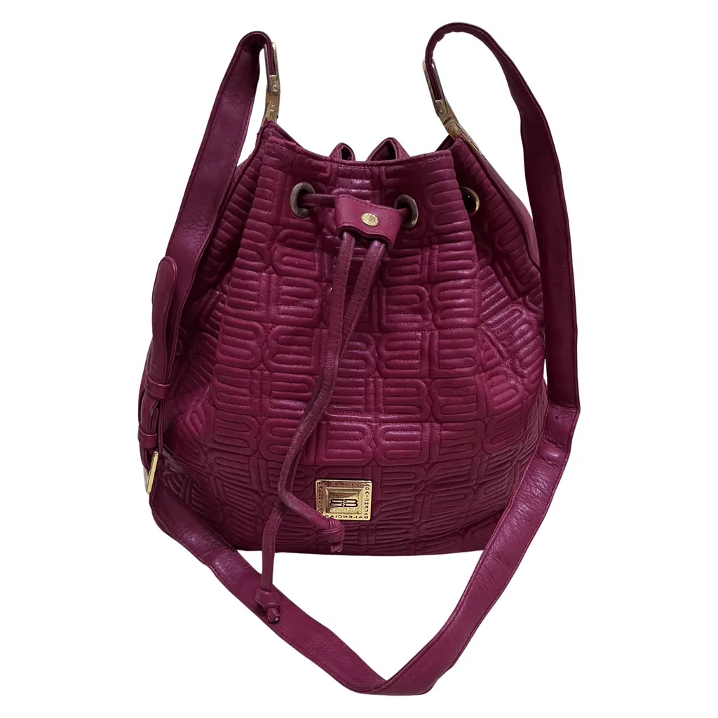 Balenciaga Drawstring Leather in Red Red Leather Very good - Front View