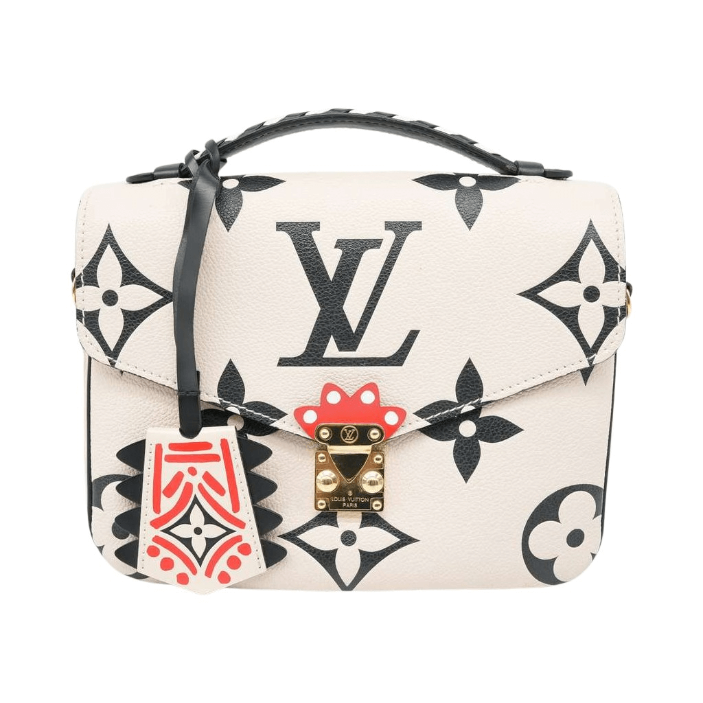 Louis Vuitton LV Crafty Monogram Empreinte Pochette Metis Handbag Black And Beige M45384