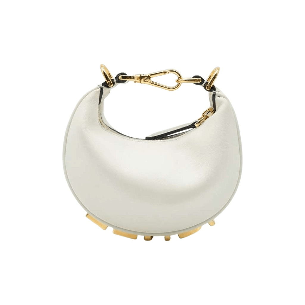 Fendi Timeless Nano Fendigraphy White Leather Charm