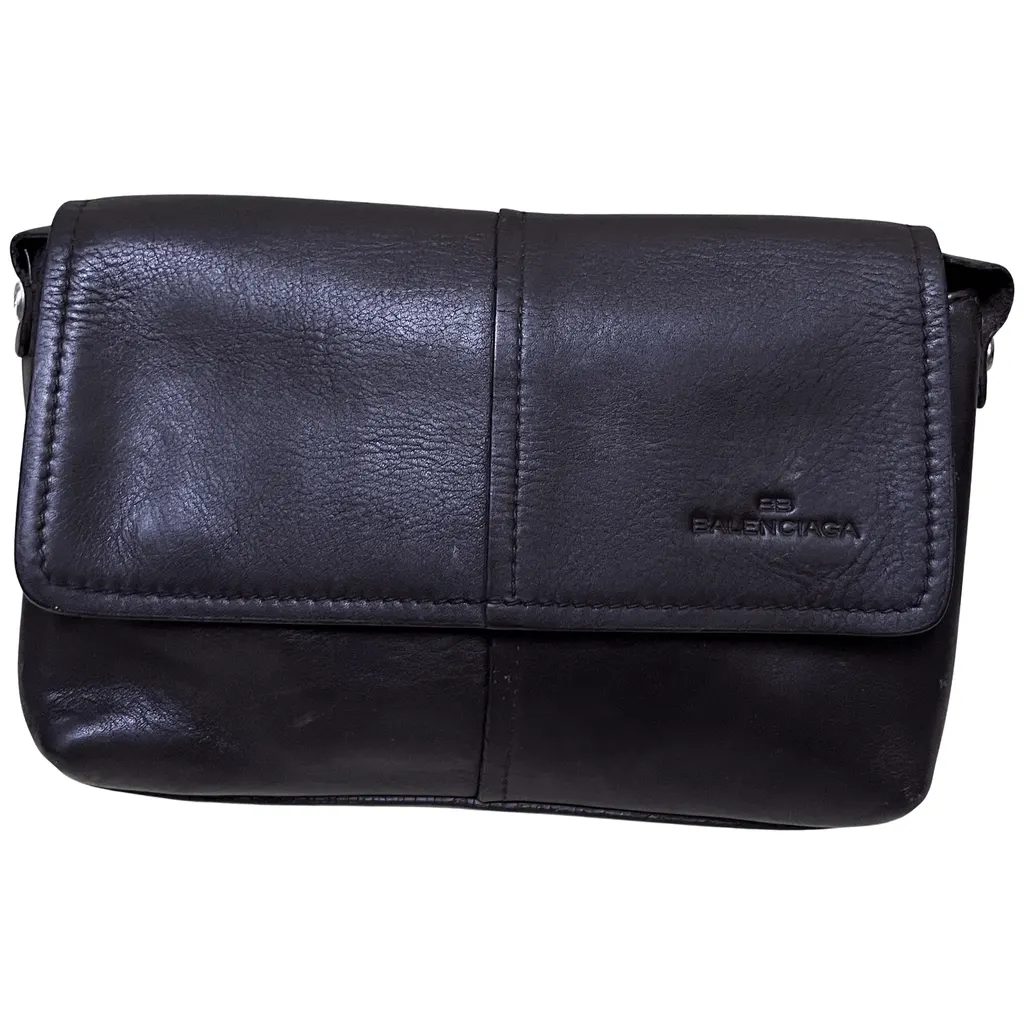 Balenciaga Leather Clutch Brown Leather Very good - Front View