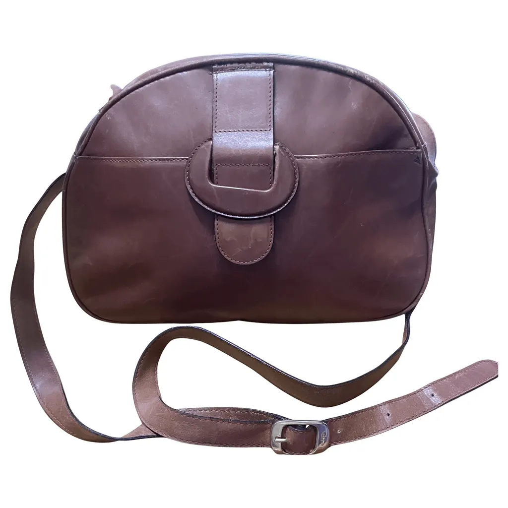 Salvatore Ferragamo Crossbody Bag Brown Leather Very good - Front View