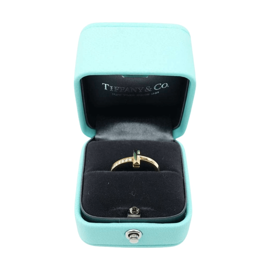 Tiffany & Co T1 NRW Ring 18K YG 4g With Diamond Size 5.25(US)