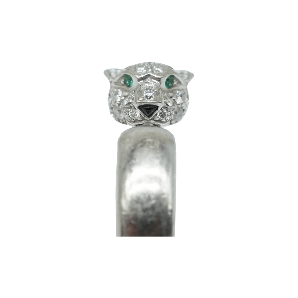 Cartier Panthère de Cartier Ring 49, K18WG, Half-Paved 5.2mm 10.21g