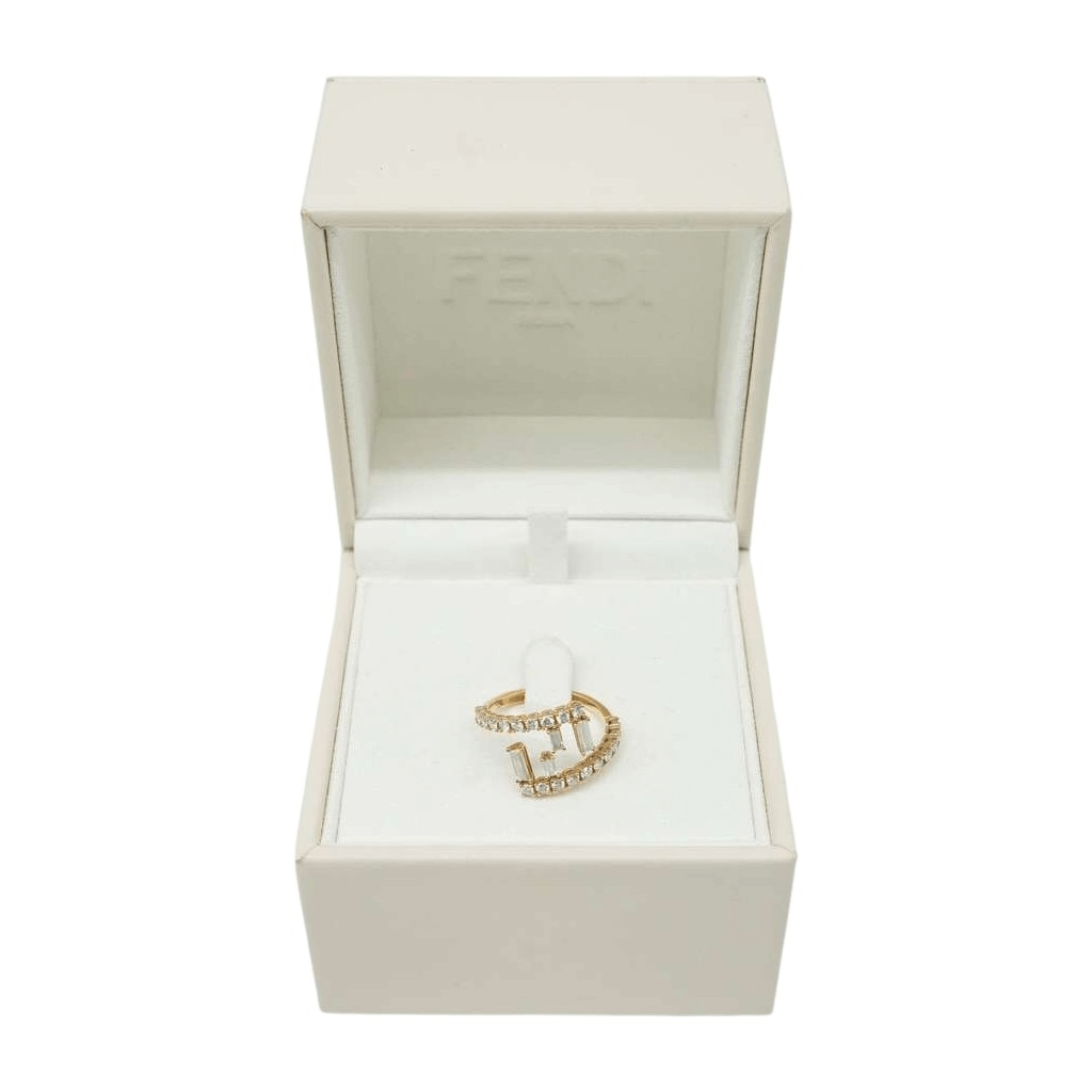 Fendi Gold Ring with Diamonds 3.22g 53(EU)
