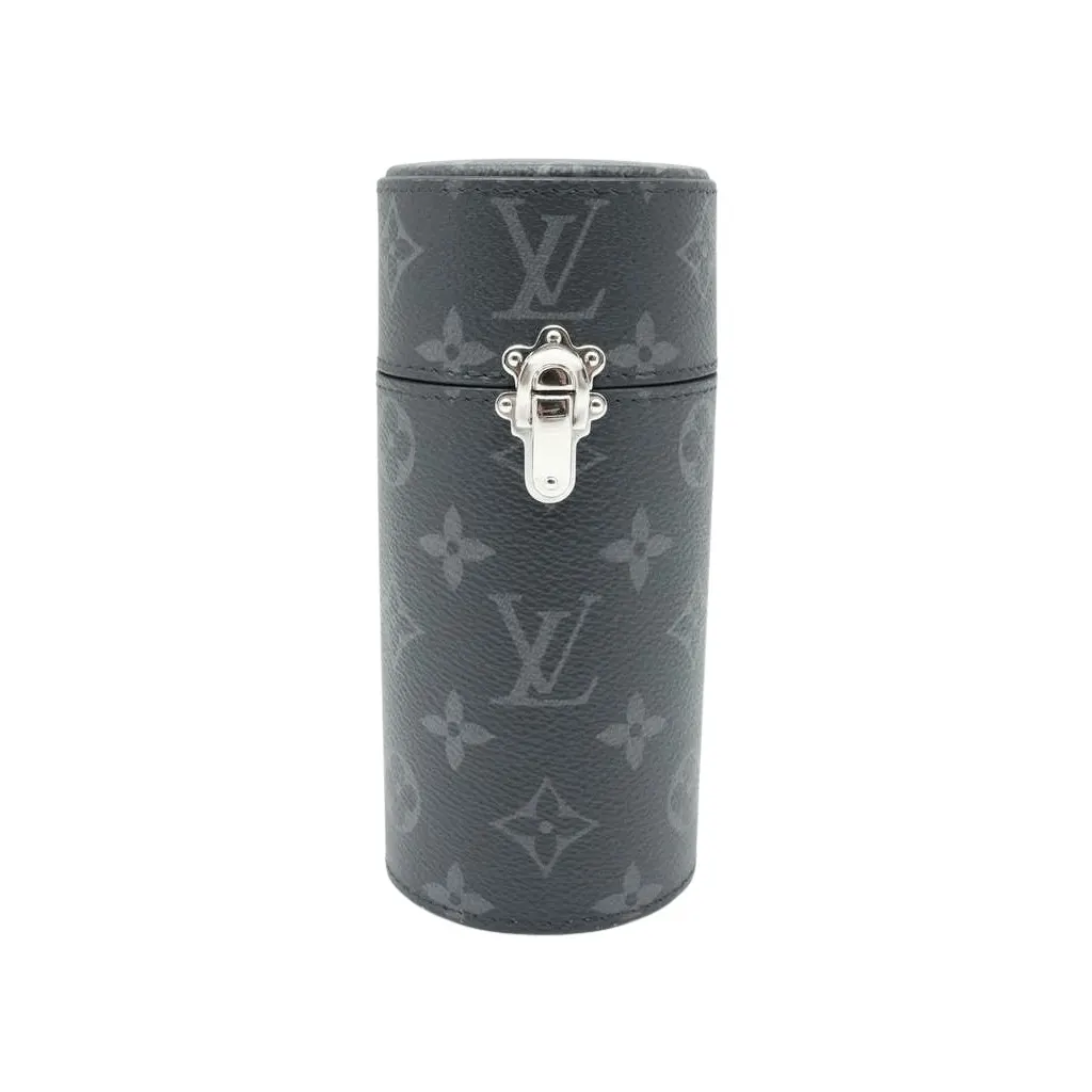 Louis Vuitton Perfume Travel Case Black Monogram Eclipse Black Canvas Good - Front View