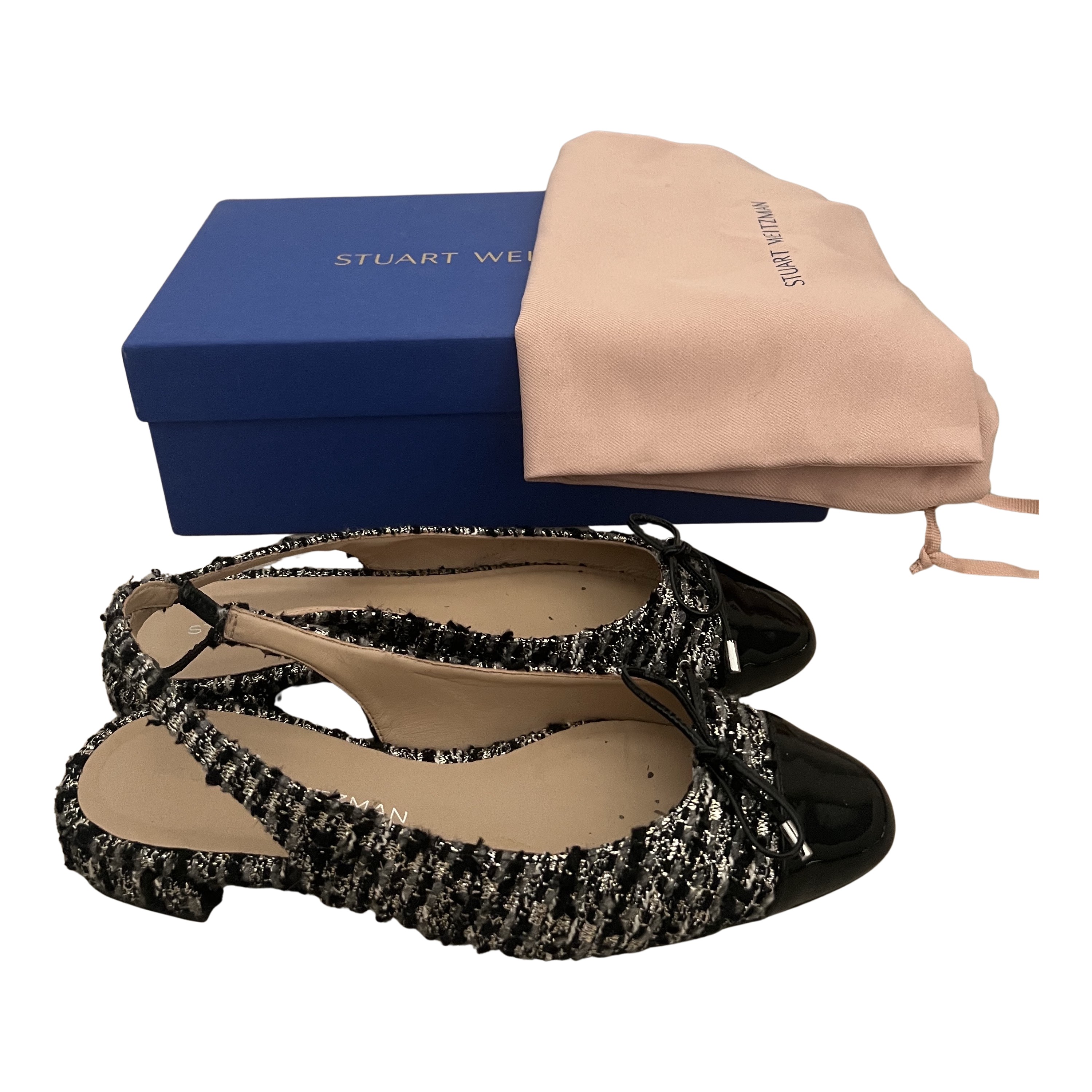 Stuart Weitzman Tweed Slingback Ballet Flat