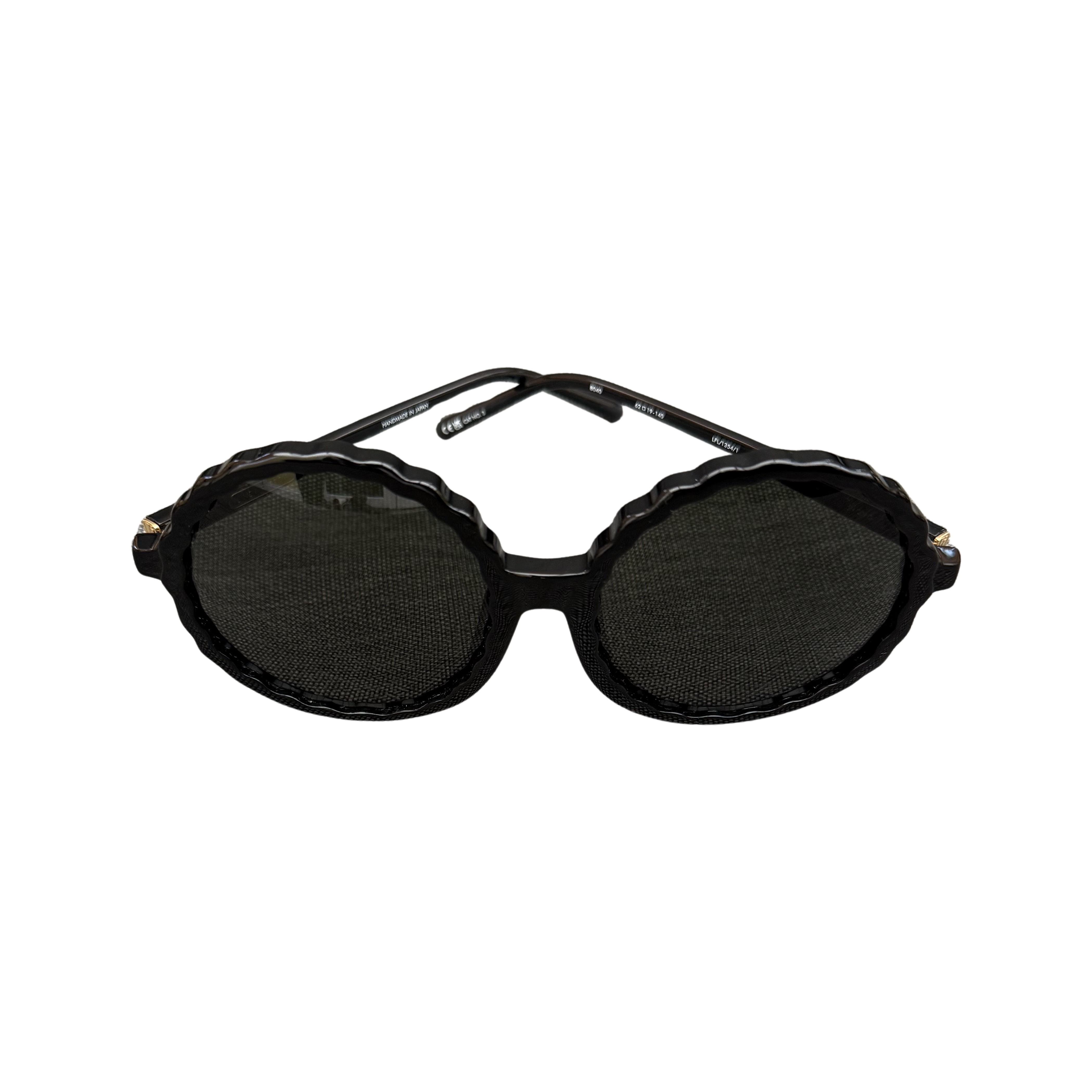 Linda Farrow Nova Round Black Sunglasses