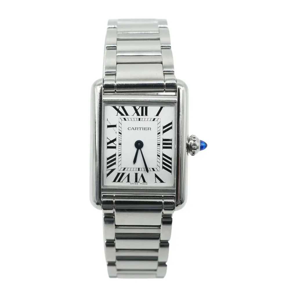 Cartier Tank Must De Watch Small Model Silver Stainless steel Fair - Front View