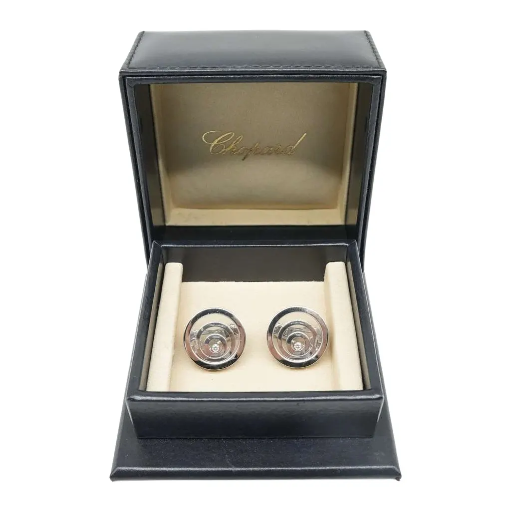 Chopard Happy Spirit with Dancing Diamond WG Earrings 36.3g Gold White Gold Good - Front View