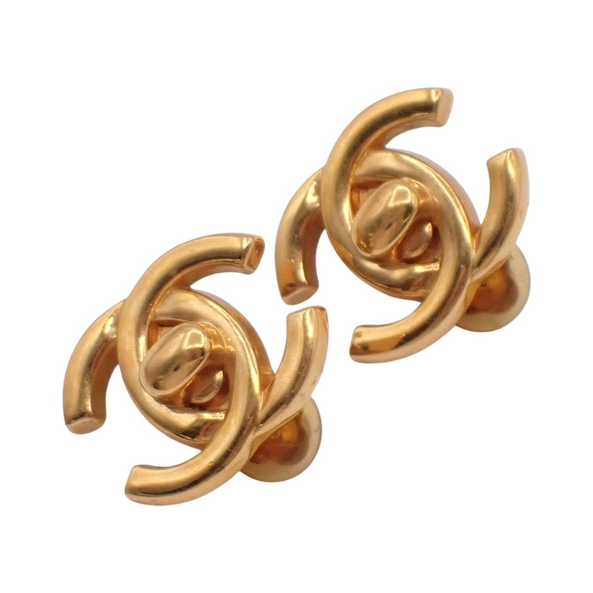 Chanel CC Button Clip-On Earrings