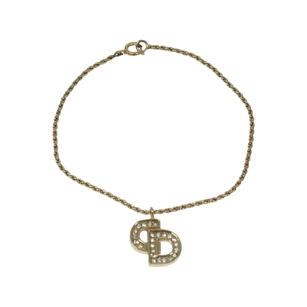 Dior CD Logo Bracelet Gold Metal Good - Front View