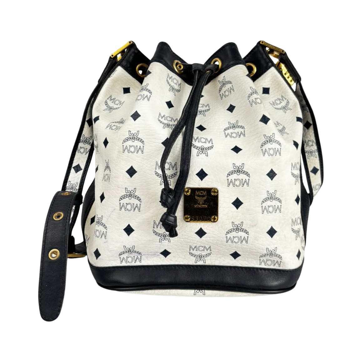 MCM Visetos Drawstring Bucket Bag