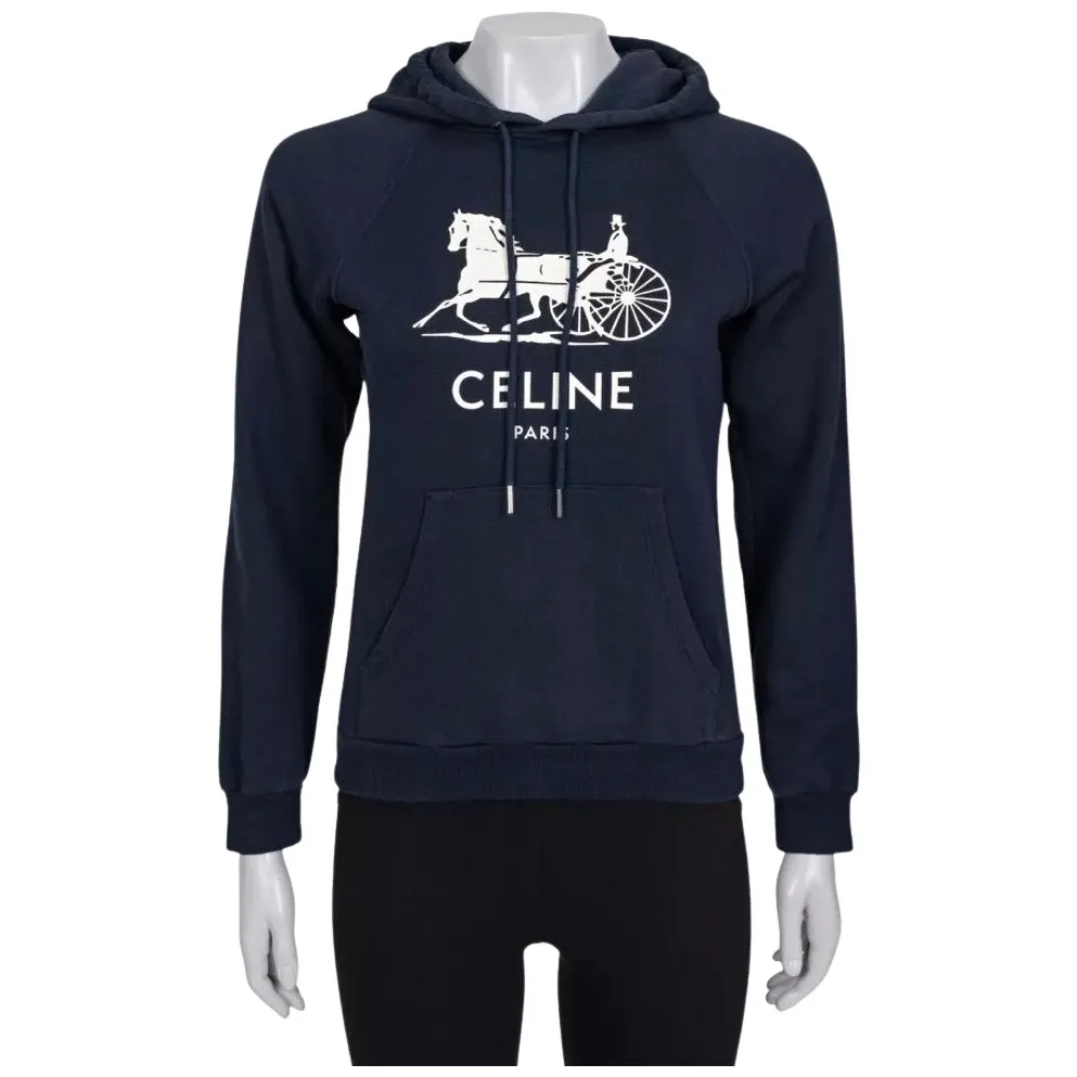 Celine Hoodie Blue Cotton Very good - Front View