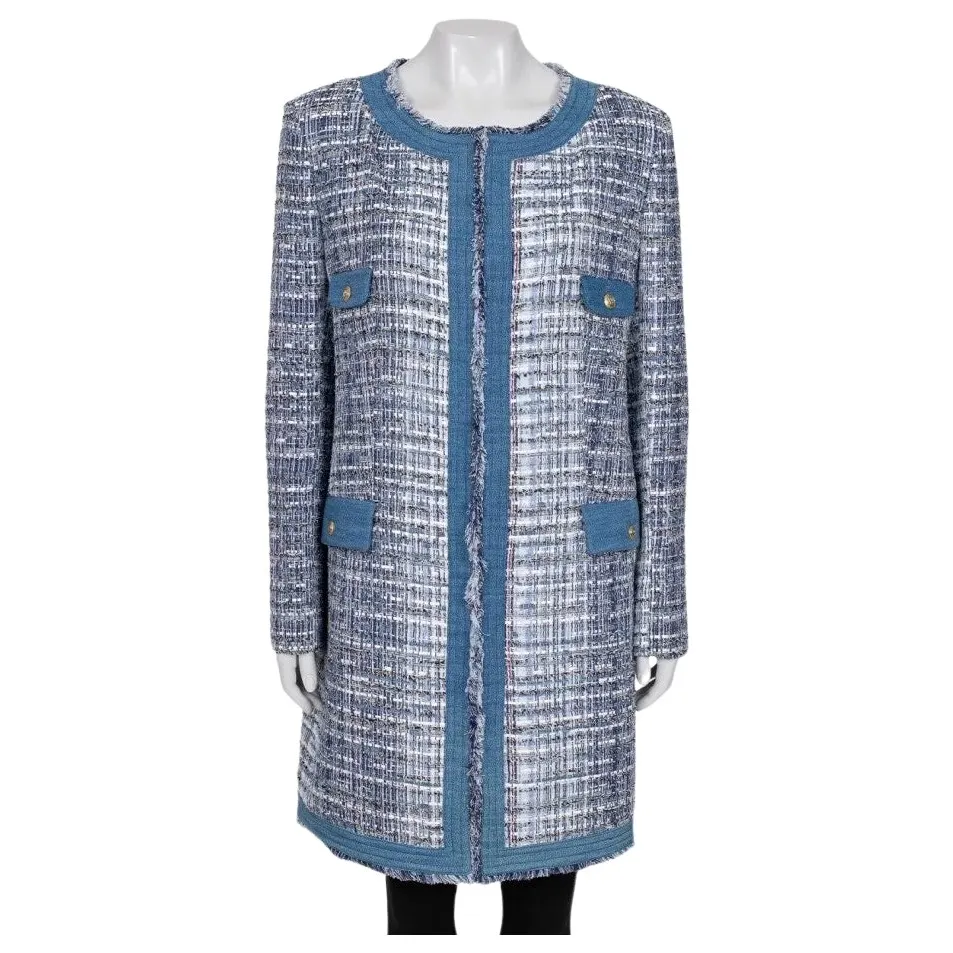 Pierre Balmain Hook Front Cardigan Blue Cotton Very good - Front View