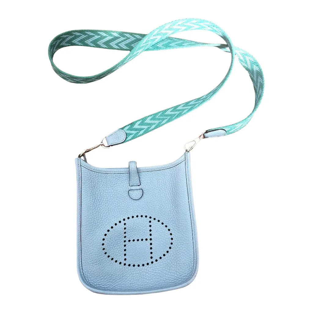 Hermès Clemence TPM Evelyn Amazone Silver Leather Good - Front View