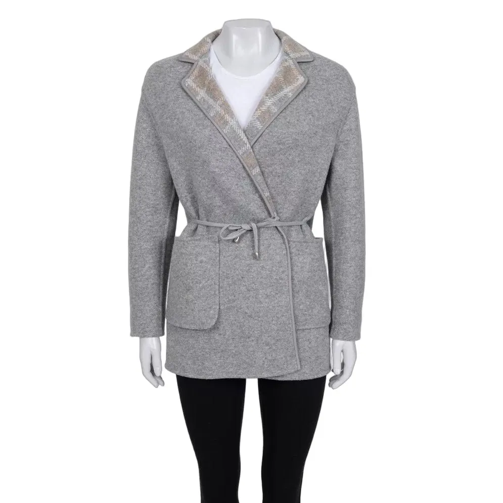 Loro Piana NWOT Loro Piana Reversible Cashmere Coat - Size S pre-owned Grey Wool Never worn - Front View