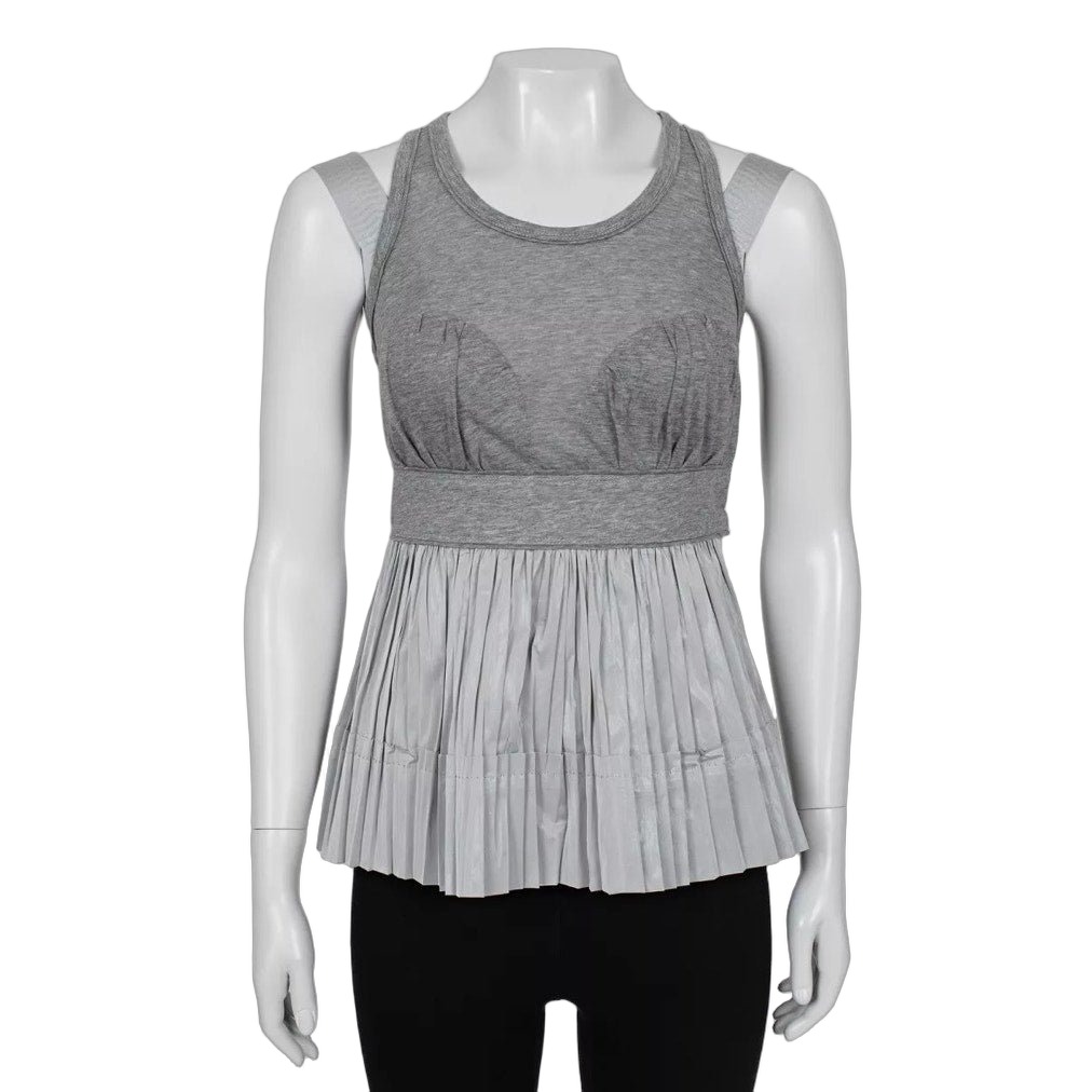 Louis Vuitton Louis Vuitton Gray Pleated Tank Top - Size 36/S pre-owned