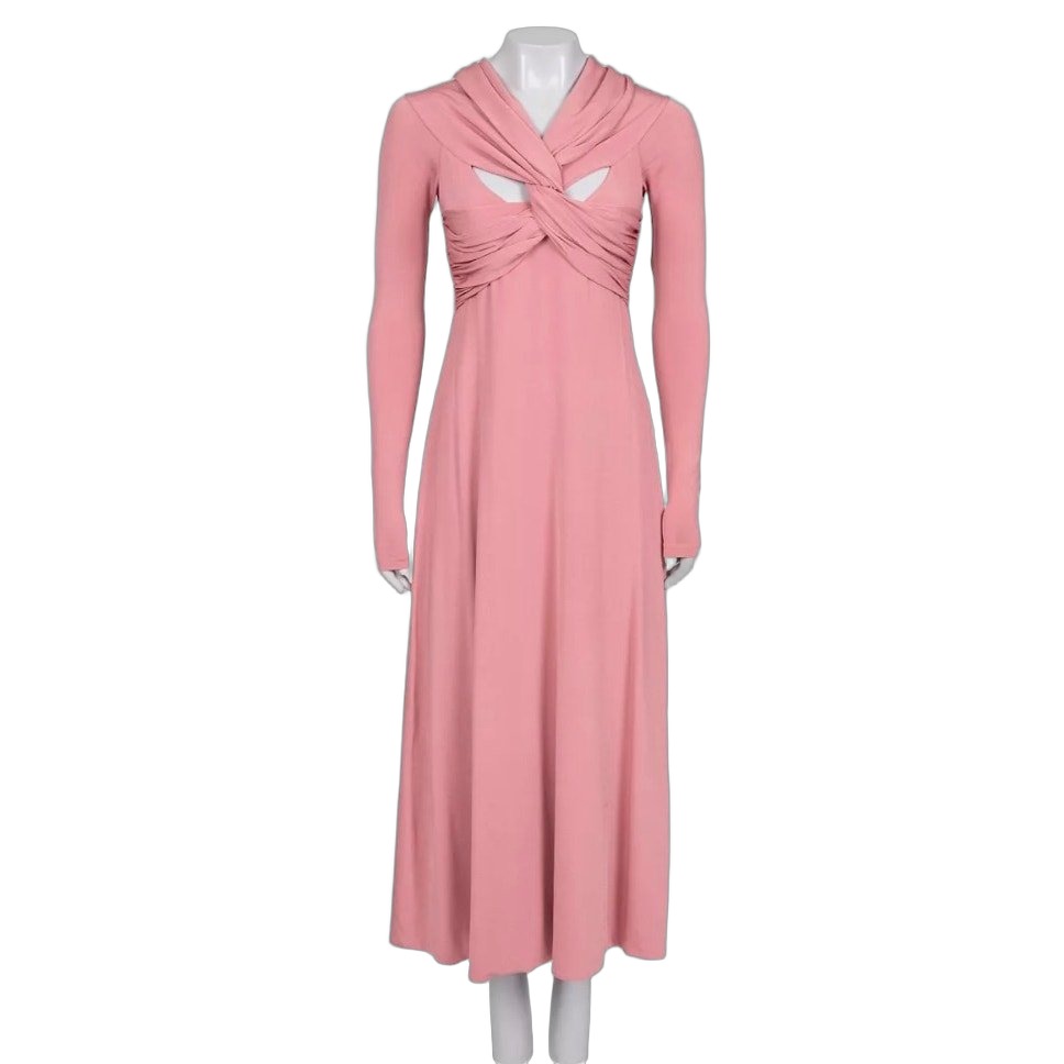 Khaite Khaite Pink Viscose Blend Back-Cut Dress - Size S pre-owned