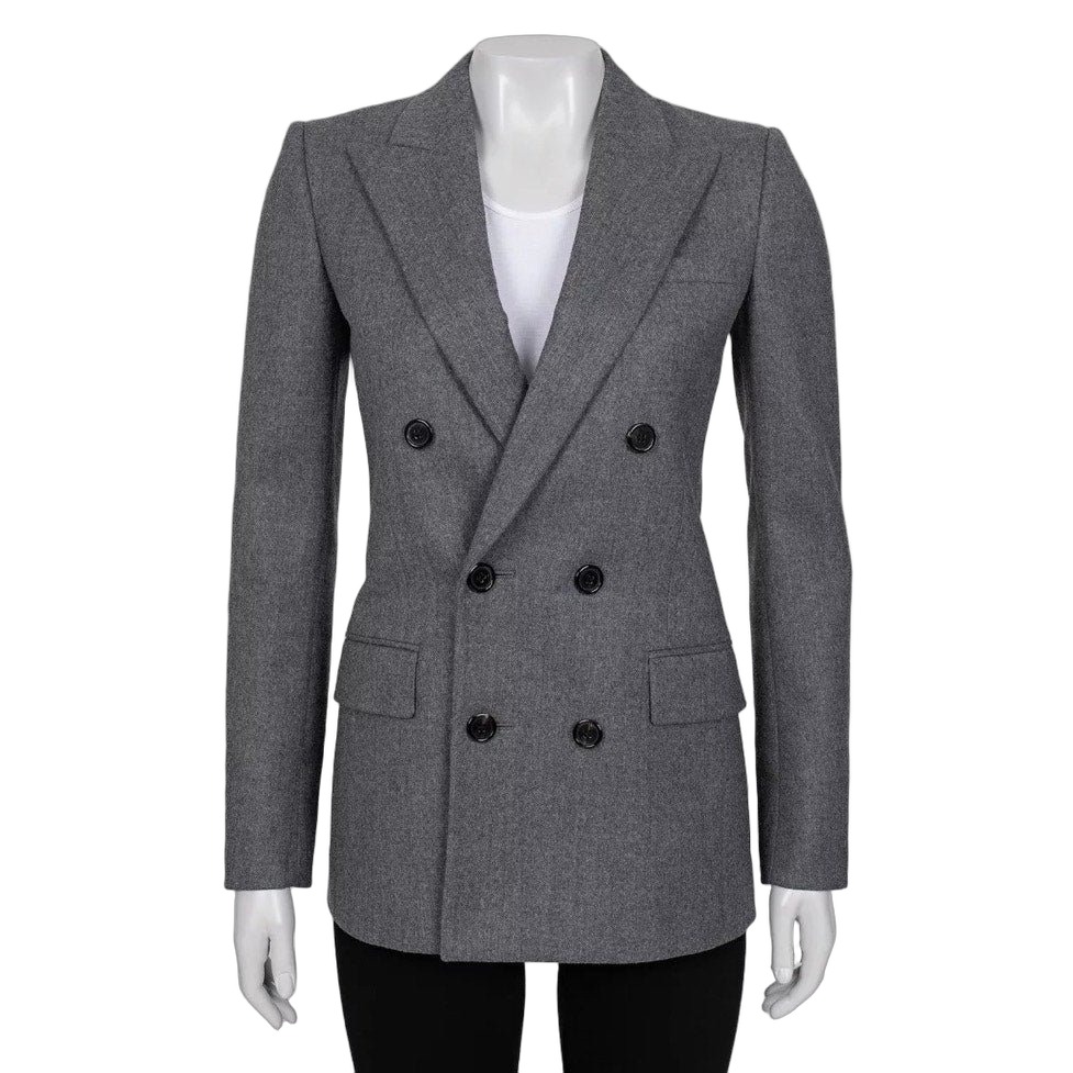 Saint Laurent NWOT Saint Laurent Grey Wool Fitted Jacket - Size S / FR36 Pre-owned