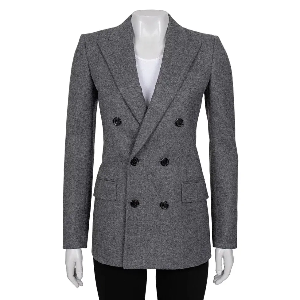 Saint Laurent NWOT Saint Laurent Grey Wool Fitted Jacket - Size S / FR36 Pre-owned Grey Wool Never worn - Front View