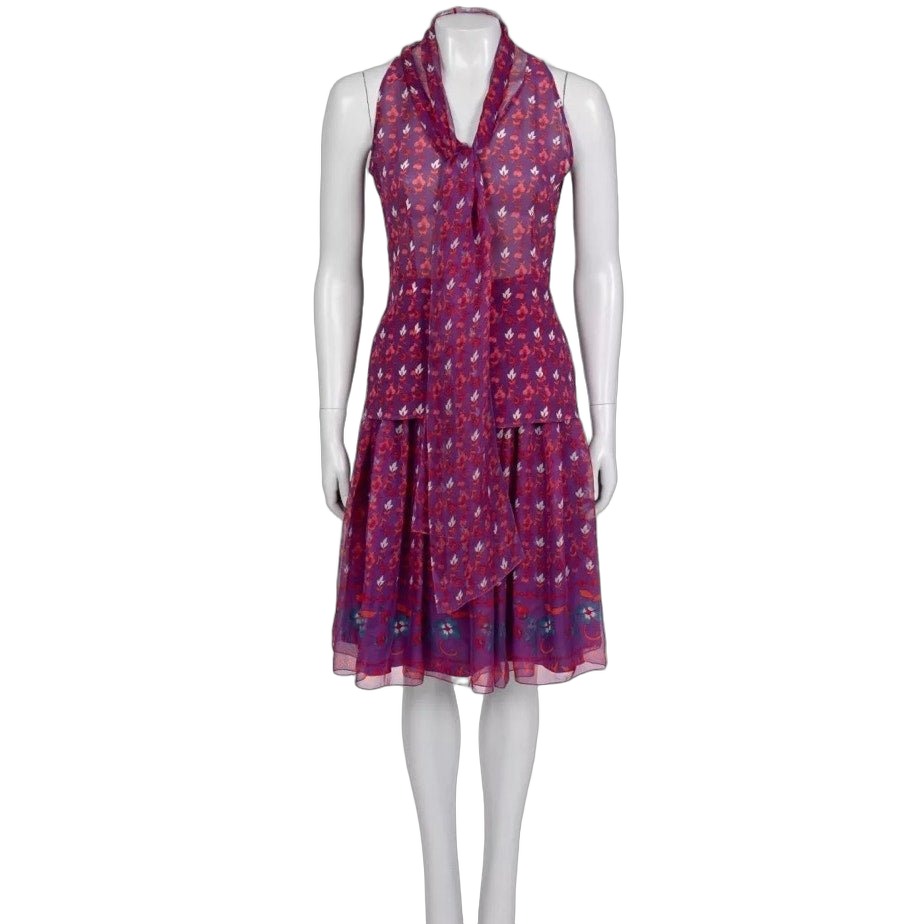 Christian Dior Christian Dior Elegant Purple Silk Suit - Size L Pre-owned