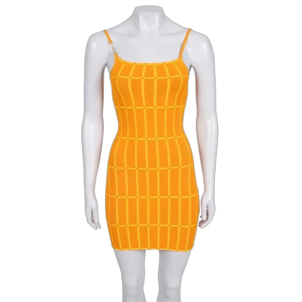 Jacquemus Vibrant Orange Maille Malha Knit Mini Dress S EU36 pre-owned Orange Never worn - Front View
