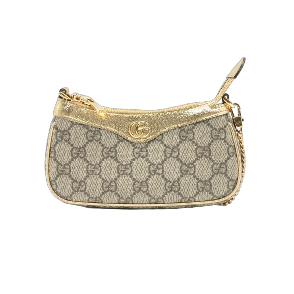 Gucci Ophidia Mini Bag Bicolor Beige Canvas Very good - Front View