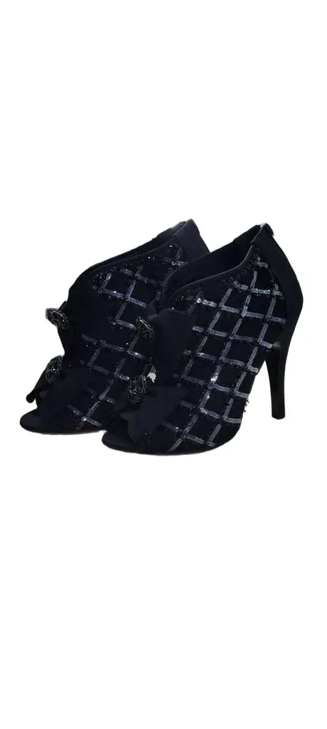 Chanel Open Boots Booties MultiColor Leather Very good - Front View