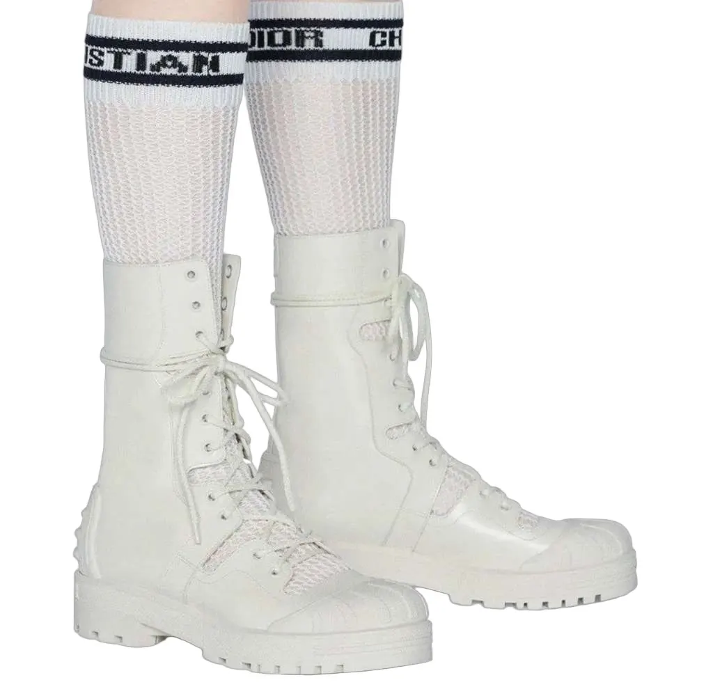 Dior Iron Tall Boots White Very good - Front View