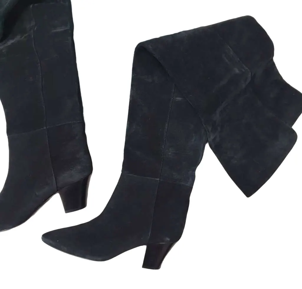 Saint Laurent Boots Black Suede Very good - Front View