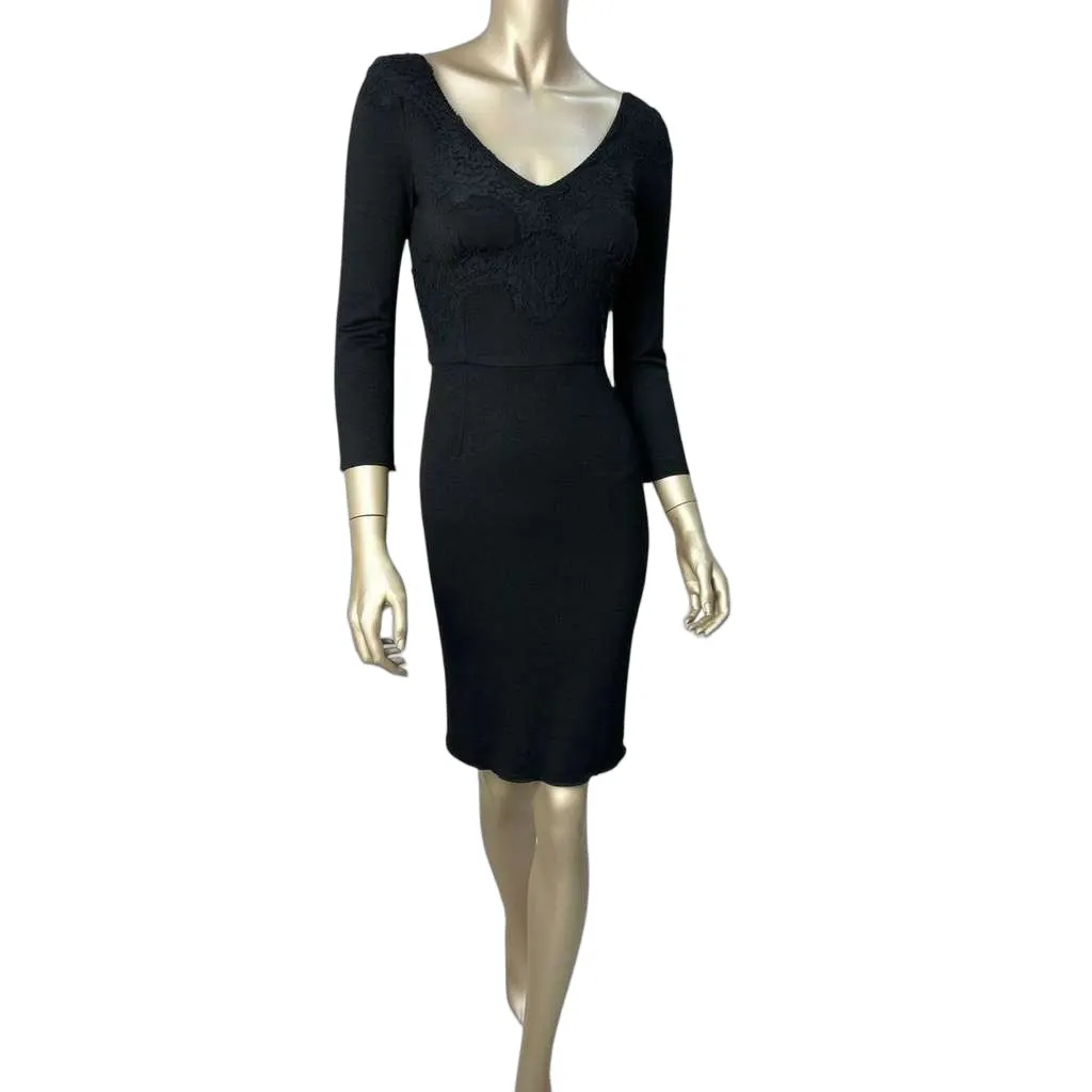 Dolce & Gabbana Fitted Lace Dress Black Lace Very good - Front View