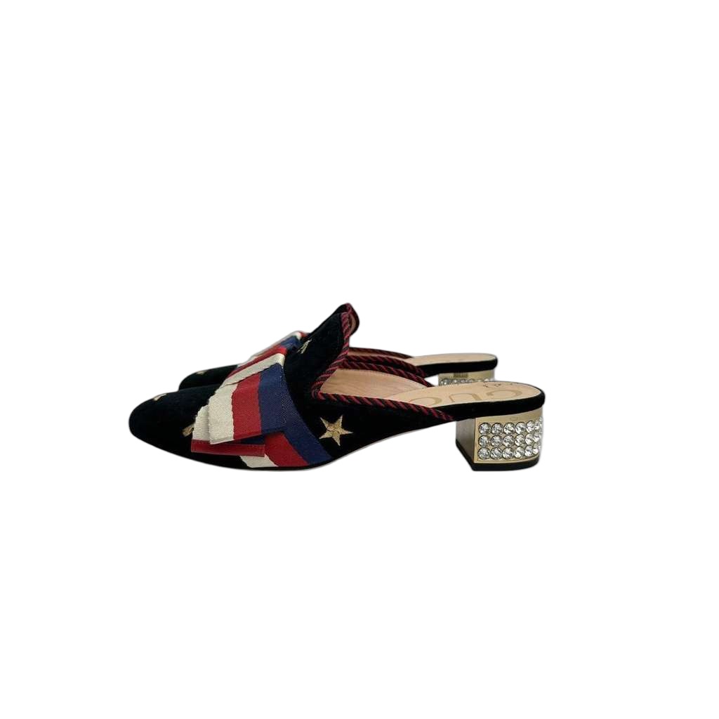 Gucci Emellished Bow Mules