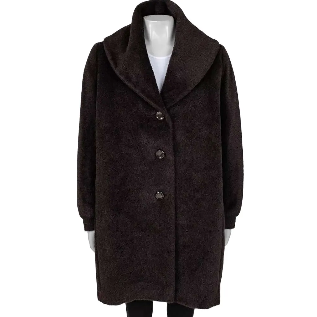 Max Mara Teddy Coat Brown Wool Very good - Front View