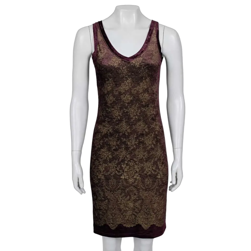 Jean Paul Gaultier Soleil Floral Dress Purple Cotton Good - Front View
