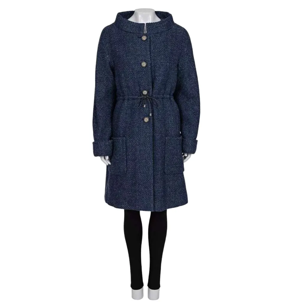 Chanel Fall 2012 Collection Coat Blue Cotton Very good - Front View