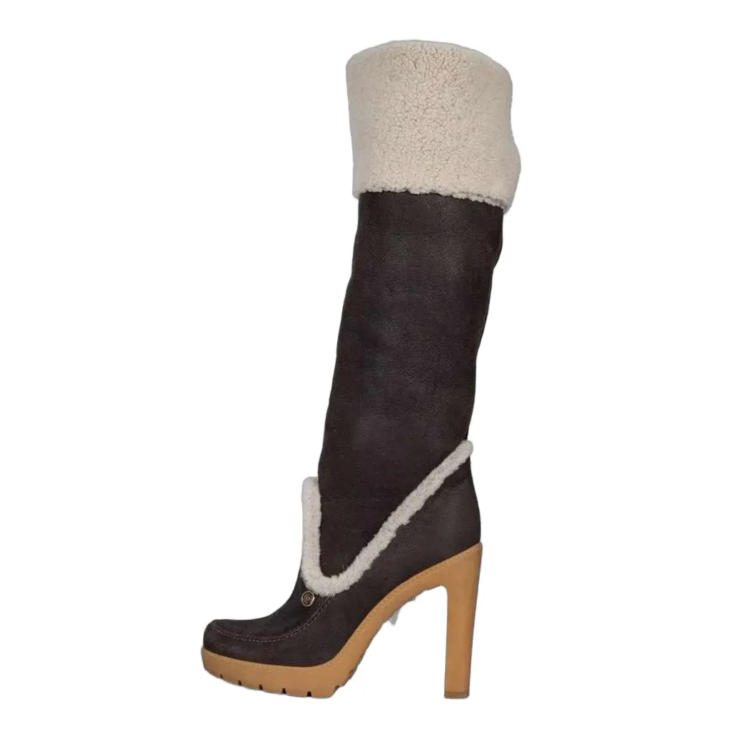 Dior Polaire Chocolate Boots Brown Leather Very good - Front View