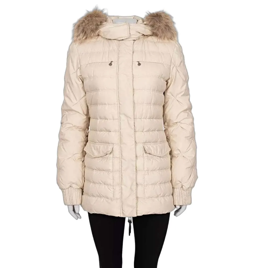 Just Cavalli Down Coat White Polyester Very good - Front View
