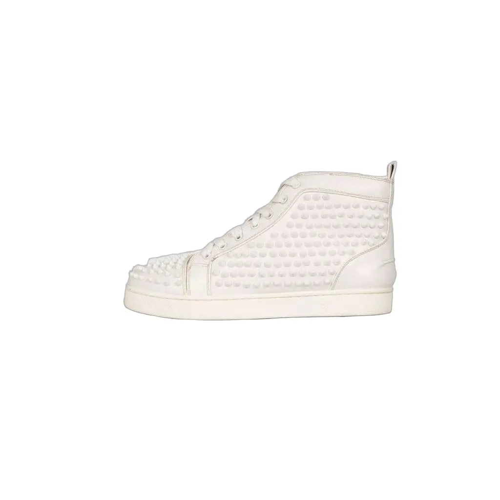 Christian Louboutin Spiked Sneakers White Leather Very good - Front View