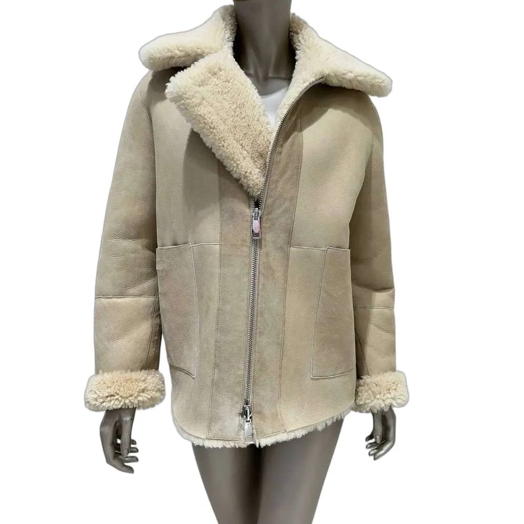 Bottega Veneta Luxurious 2 Way Jacket Black Shearling Very good - Front View