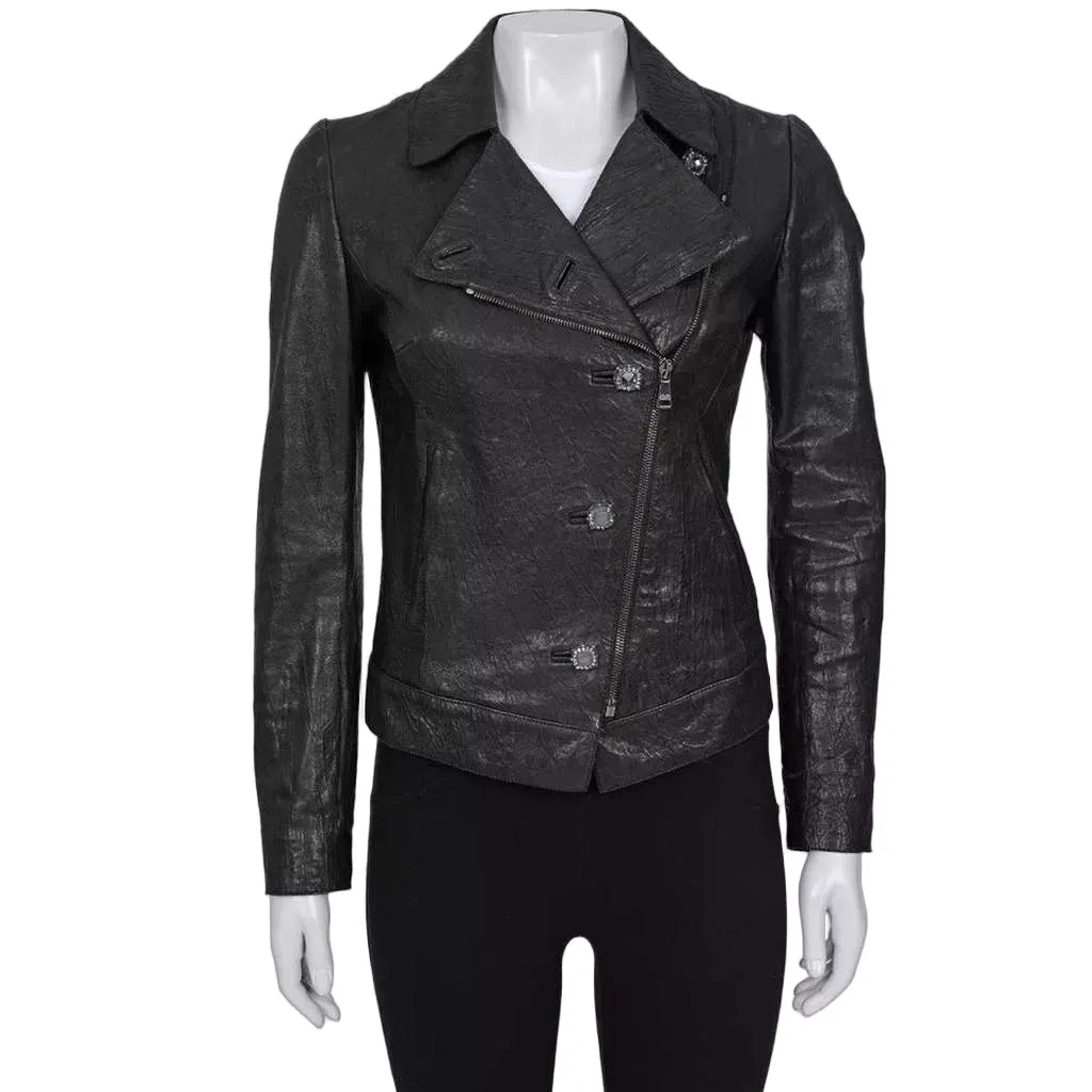 Dolce & Gabbana Jacket Black Leather Very good - Front View