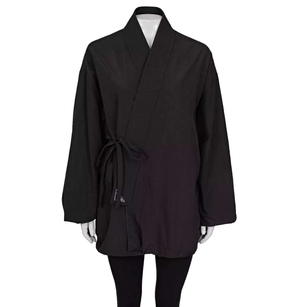 Balenciaga Polyamide Oversized Wrap Jacket Coat Black Cotton Very good - Front View