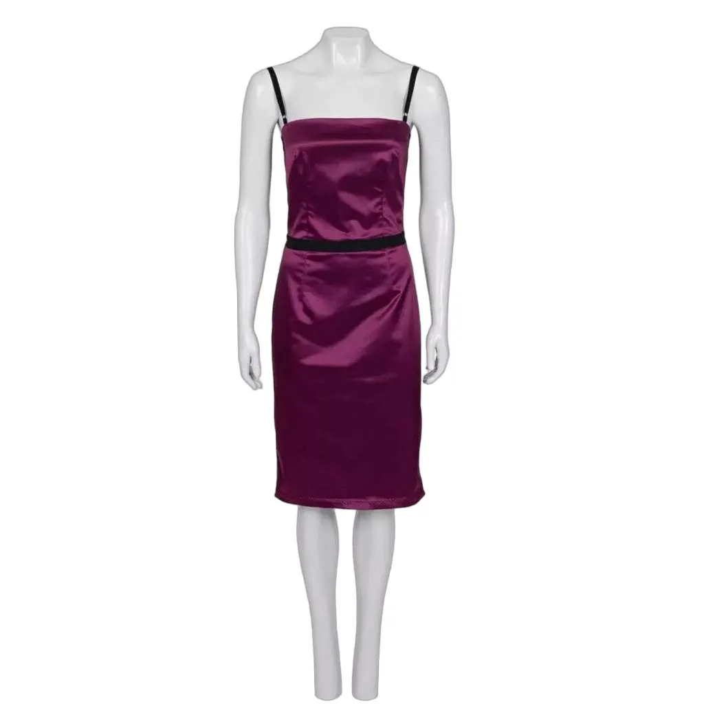 Dolce & Gabbana Sleeveless Dress Sz.40fr Purple Satin Very good - Front View