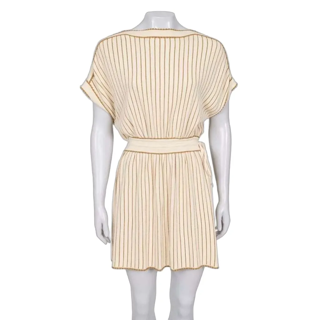 Gucci Stripe Dress Beige Cotton Very good - Front View