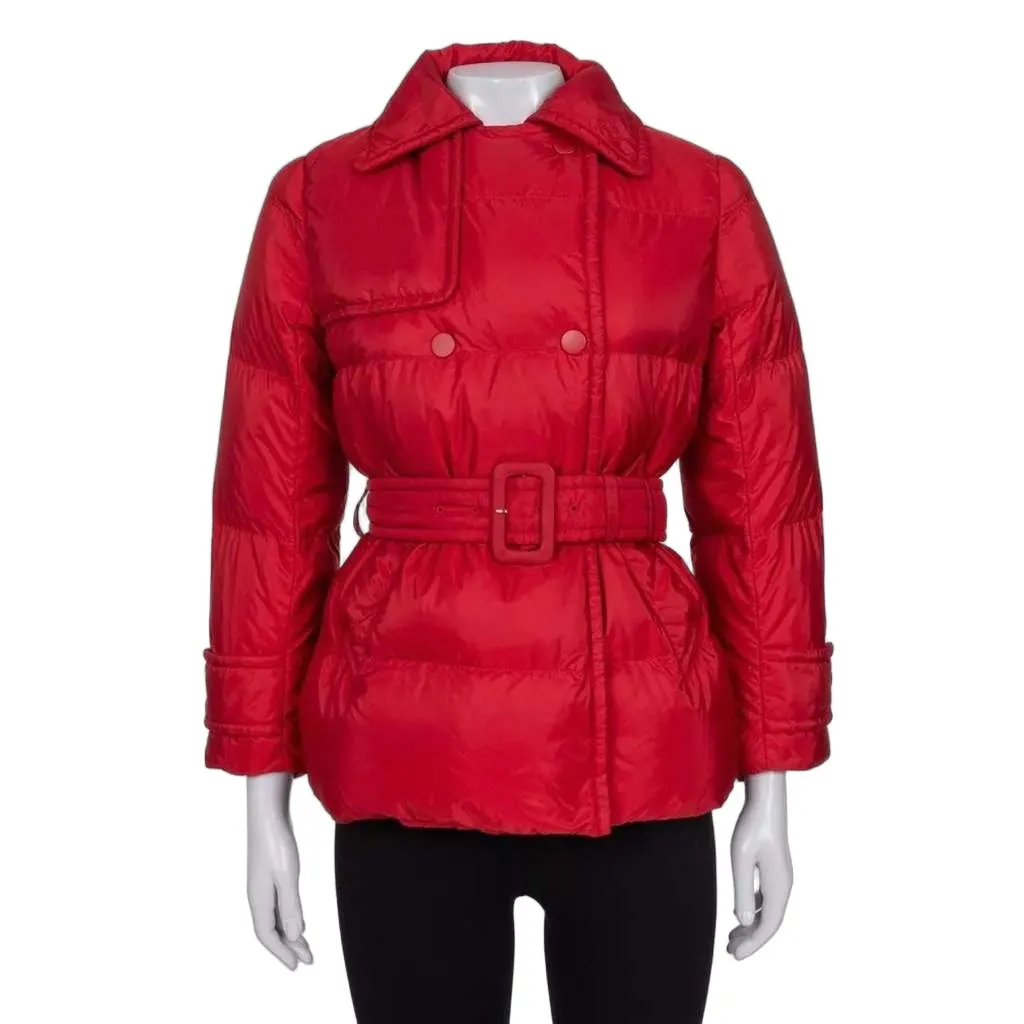 Prada Fitted Down Jacket Winter Coat White Polyester Very good - Front View