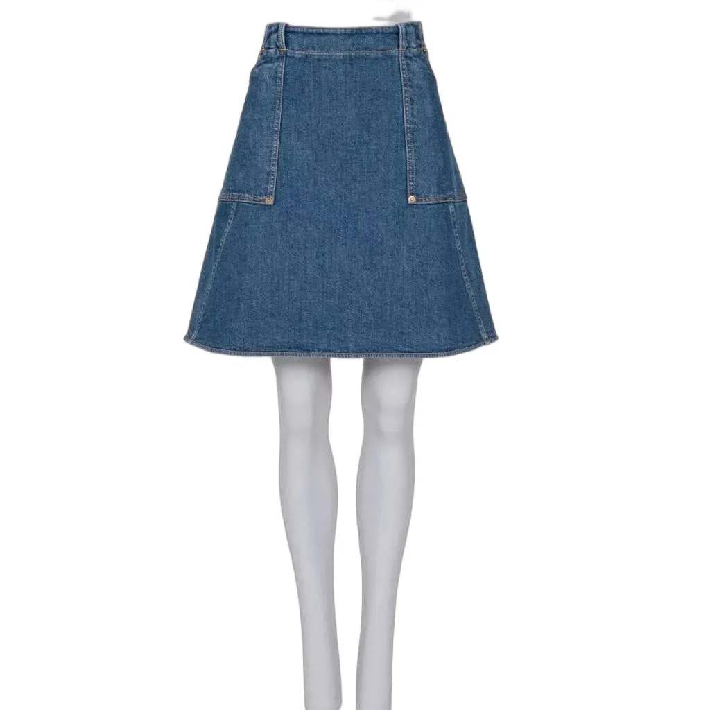 Louis Vuitton Skirt Blue Cotton Very good - Front View