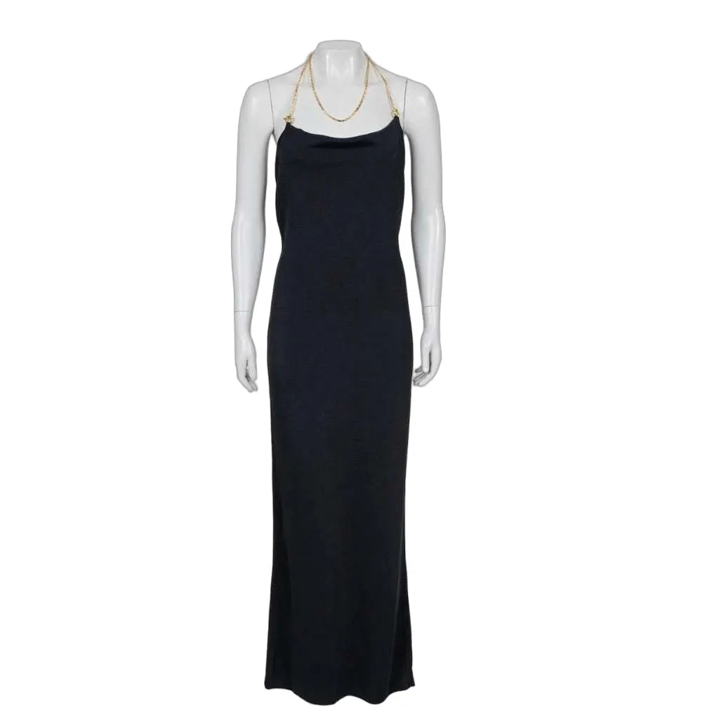 Bottega Veneta Maxi Dress Black Very good - Front View