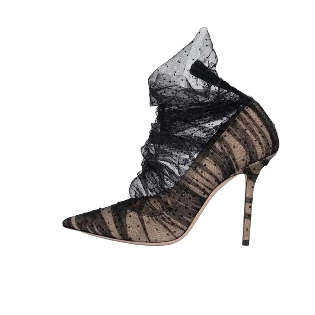 Jimmy Choo Mesh Pointed Toe Pumps MultiColor Leather Very good - Front View